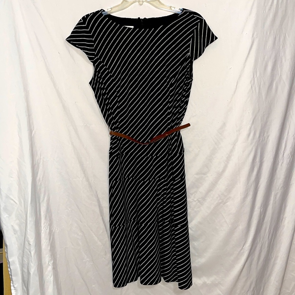 Women’s Black Striped Knit Dress
